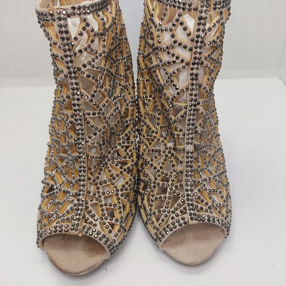 Betsey Johnson Crystal Women's Stiletto Ankle Booties Evening Wedding Size 37 - Picture 2 of 15